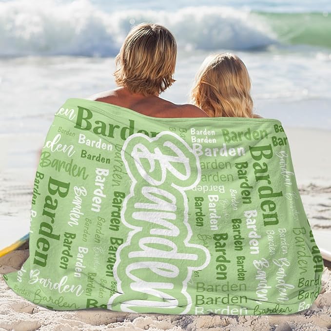 Custom Blanket with Name Personalized Blankets for Kids Adult Boys Girls Flannel Monogrammed Customized Blankets Throw (40''x50'')
