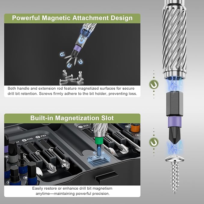 40 in 1 Magnetic Screwdriver Set,Portable Ratcheting Screwdriver Set with Storage Case,S2 Steel Multi Bit Magnetic Drive Set,DIY Detachable Precision Repair Tool Kit for Home & Professional Use