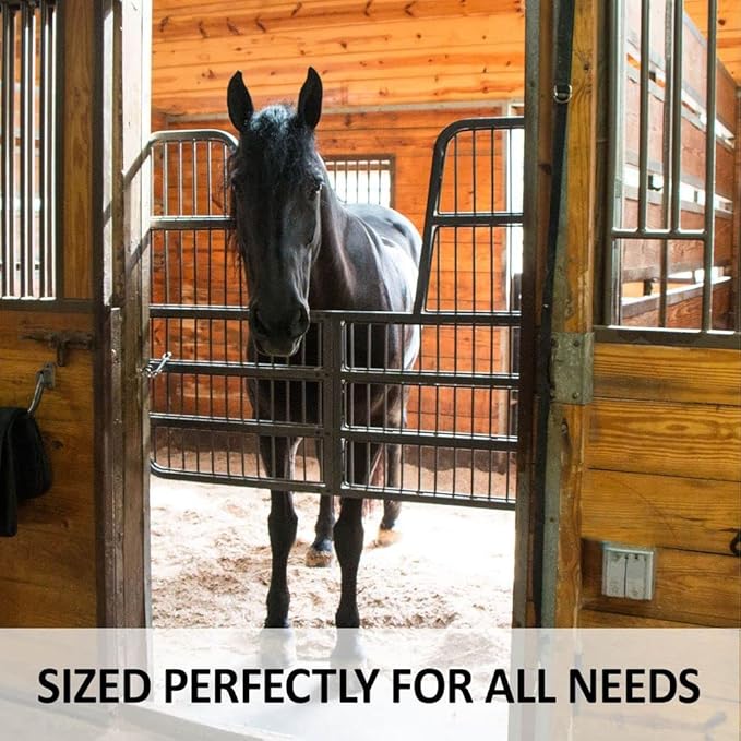 Easy-Up Titan Horse Stall Gates | Heavy-Duty Steel Construction | Rust-Resistant Finish | Ideal for Barn, Farm & Equestrian Use | Gate with Yoke - 52" Wide | Color Gray Armor