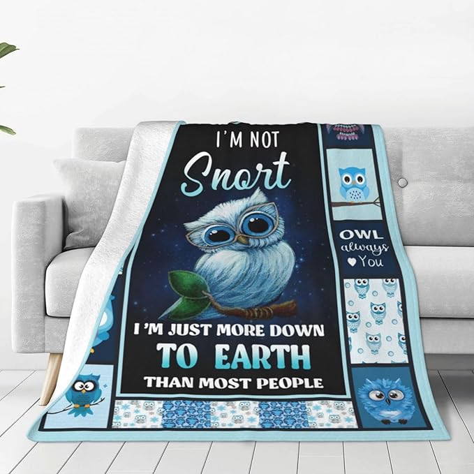 Owl Blanket Owl Throw Blanket Soft Fleece Flannel Bedding Owls Gifts for Boys Women Girls Lovers Adults Stuff Plush for Couch Sofa Bed Room Decor 40"X50"