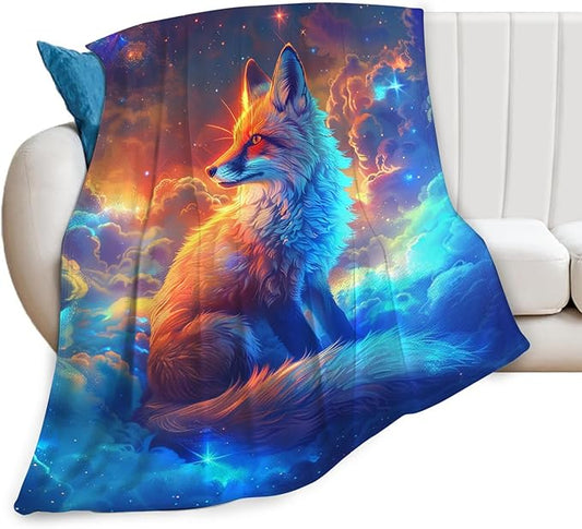 Tijuboni Fox Throw Blanket Fox Gifts for Girls Boys Women Men Kids Adults Soft Flannel Fleece Blanket for Couch Sofa Bed Home Decor 40"x50"