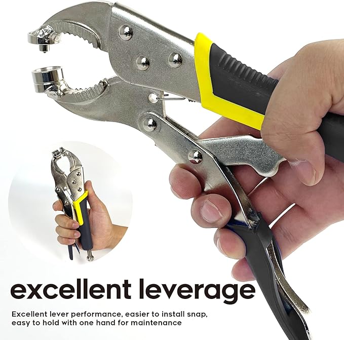 Snap Fastener Tool,Snap Tool for Boat Covers, Heavy Duty Snap Setter Pliers Canvas Snap Fasteners Kit Includes 60 Sets 15mm Stainless Snaps