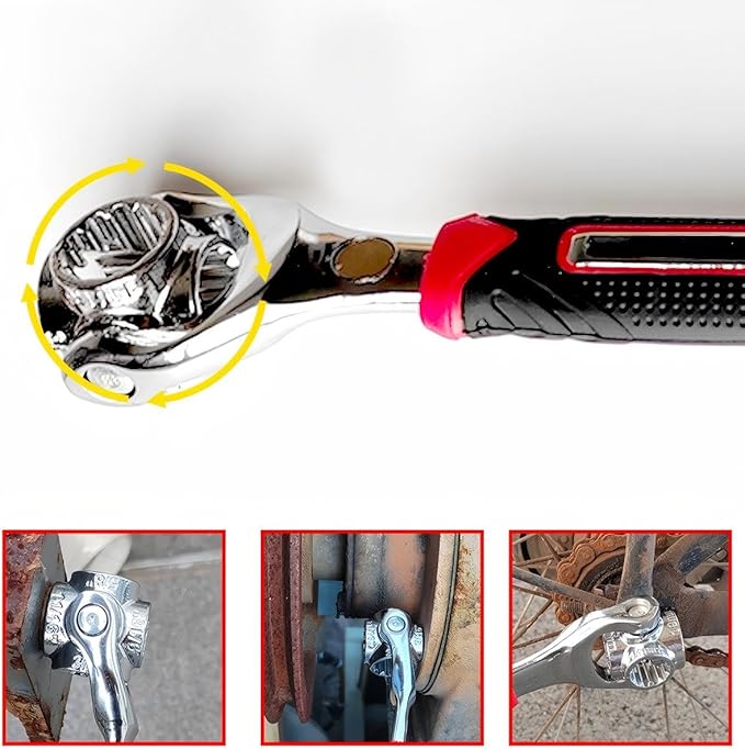 Universal Socket Wrench 48 in 1 Wrench Multifunction Wrench Tool with 360 Degree Rotating Head, Spanner Tool for Home and Car Repair