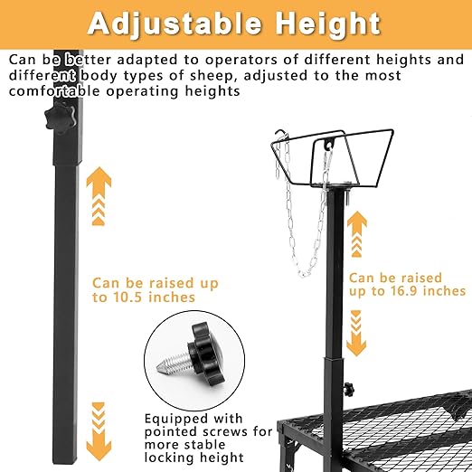 Nisorpa Goat Stand 51x23 Inch, Height Adjustable Sheep Stand for Shearing Trimming Milking, Max Load Capacity 550 LBS