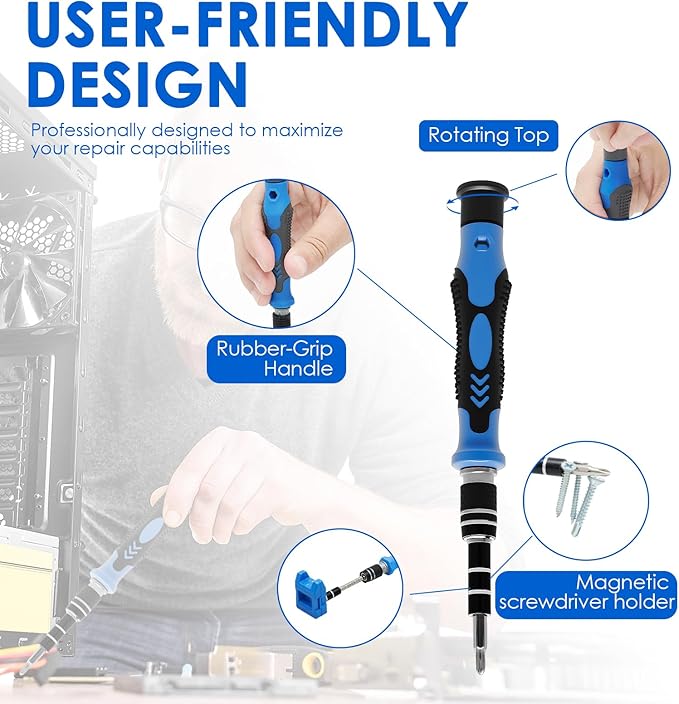 Electronics Precision Screwdriver Sets 141PCS Magnetic Repair Tool Kit with 120 Bits for iPhone, MacBook, Computer, Laptop, PC, Tablet, PS4, PS5, Xbox, Game Console