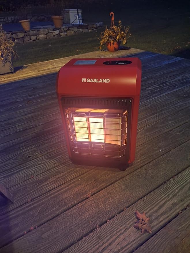 Gasland MHA18R Propane Patio heater, 18,000 BTU Warm Area up to 450 sq. ft, Portable LP Gas Heater for Garages, Workshops and Construction Sites, Ultra Quiet Propane Heater with LP Regulator Hose