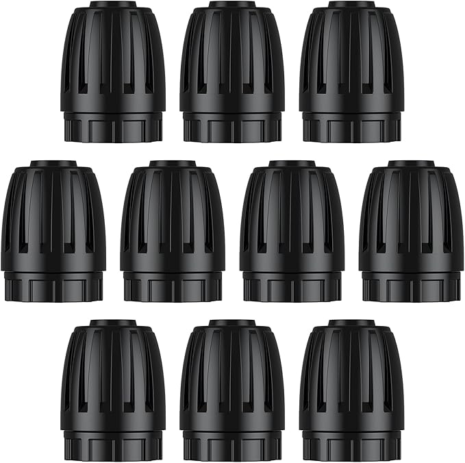 Pawfly 10 Pcs 1/2" Irrigation End Cap for 1/2" Irrigation Tubing (1/2" ID x 0.64" OD), 1/2" Drip Irrigation Fittings with Lock Nuts, Barbed Drip Tubing Connectors for Garden Irrigation System