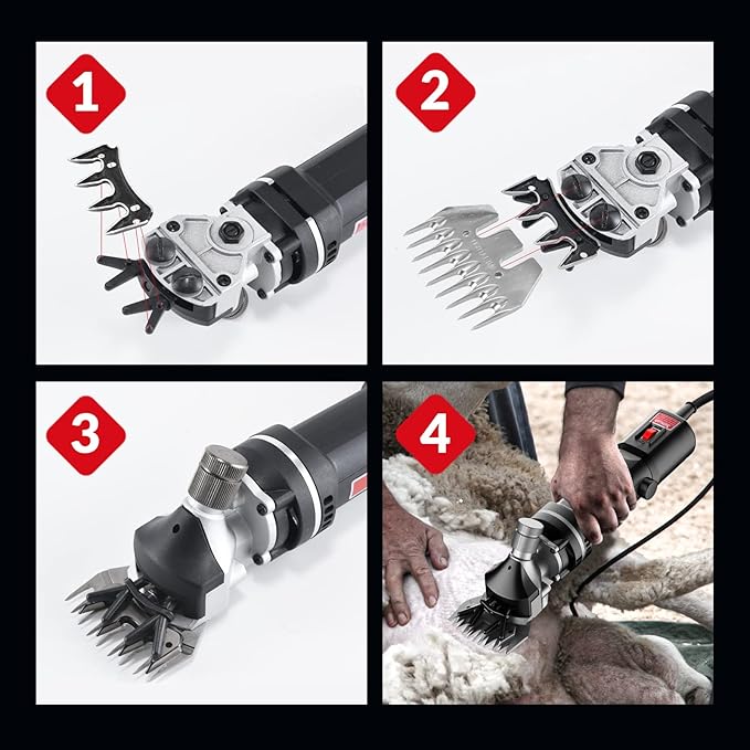 Sheep Clippers Sheep Shears,750W Farm Livestock Grooming Kit for Sheep Equine Goat Pony Cattle and Large Animals (with 2 Blades)