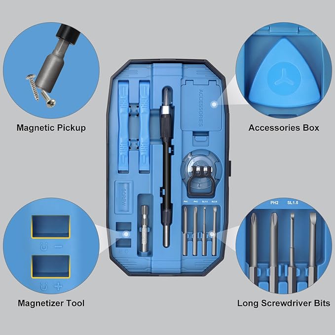 STREBITO Precision Screwdriver Set 153 in 1 Small Magnetic Screwdriver Set with Case, Electronic Repair Tool Kit for Computer, Laptop, iPhone, Macbook, PC, PS5, Xbox Controller, RC, Jewelers, Glasses