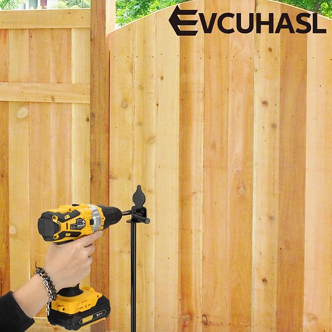 24" Cane Bolt Heavy-Duty Drop Rod for Gate, Gate Ground Latch for Wooden Fences Metal Gates Doors, Metal Gates Doors Stopper for Gate Ground, Wrought Iron Gate Latches, Black Finish(2 Pack)