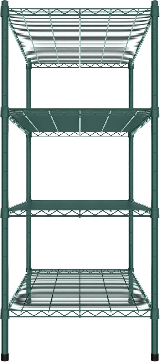 Commercial NSF Listed Green Epoxy Stationary Wire Shelving Kit 24" x 48" x 54", with 4 Shelves Perfect for Warehouse, Walk-in Refrigerator, Freezer, Grocery Store, Restaurant, Dishroom