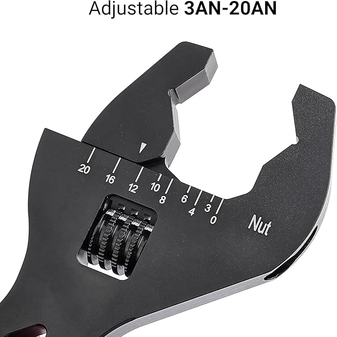EVIL ENERGY AN Fitting Wrench, 3AN-20AN Adjustable AN Wrench Aluminum Hose Fitting Tool 6 Inch