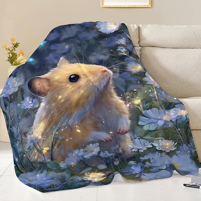 Hamster Blanket Gifts for Girls Boys Guinea Pig Lover Throw Cozy Plush Fleece Flannel Lightweight Fuzzy Blankets for Women Men 50"X40"