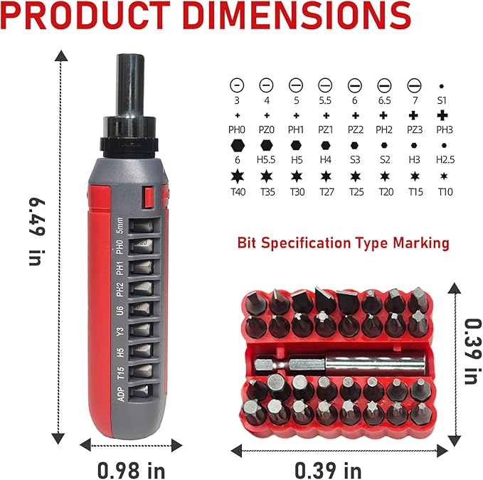 Magnetic Ratcheting Screwdriver Set, 48-Tooth Ratcheting Screwdriver Set with Multipurpose Handle Holding Up To 47 Bits with Phillips Slotted Hex Torx Bits, for Small Spaces for Small Spaces