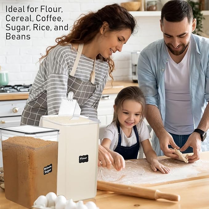 WHITE FEATHER SUPPLIES 8.5L/287Oz Extra Large Airtight Food Storage Containers (2 PC) with Lids, Kitchen and Pantry Organization Containers for Baking Supplies, Cereal, Flour, Sugar, Rice (BPA Free)
