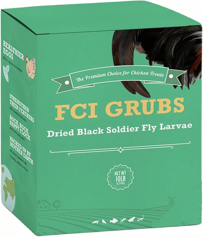 High Calcium,Non-GMO,10LB Dried Black Soldier Fly Larvae for Chickens,60-100X More Calcium Than Mealworms,Treat for Laying Hen,Ducks,Wild Birds,Turtles