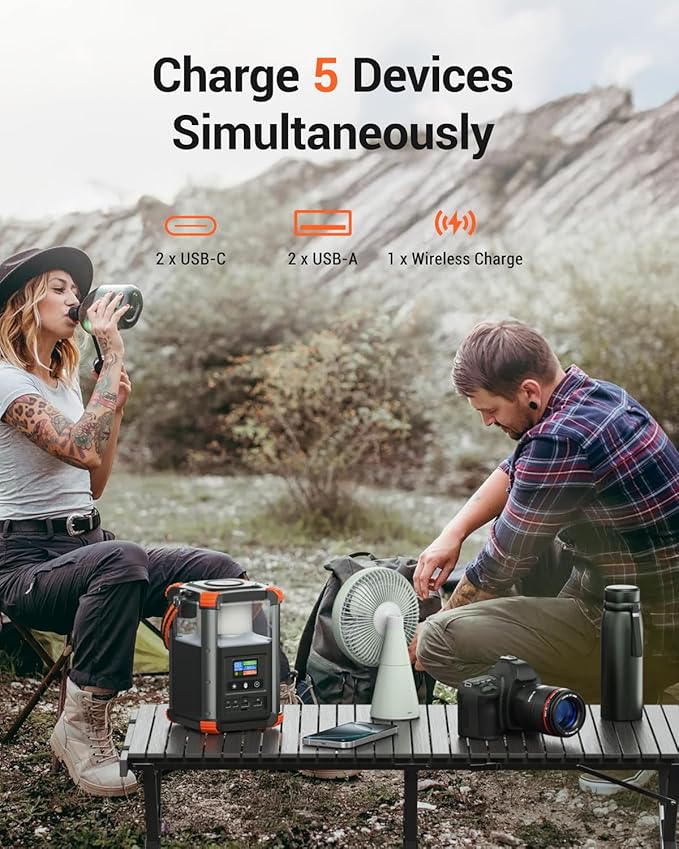 BLAVOR Portable Power Station 64,000mAh, 236.8Wh Outdoor Generator, 100W+65W USB C Two-Way Fast Charging Small Generator, 15W Wireless Power Bank with Camping Lantern for Camping, and Home Emergencies