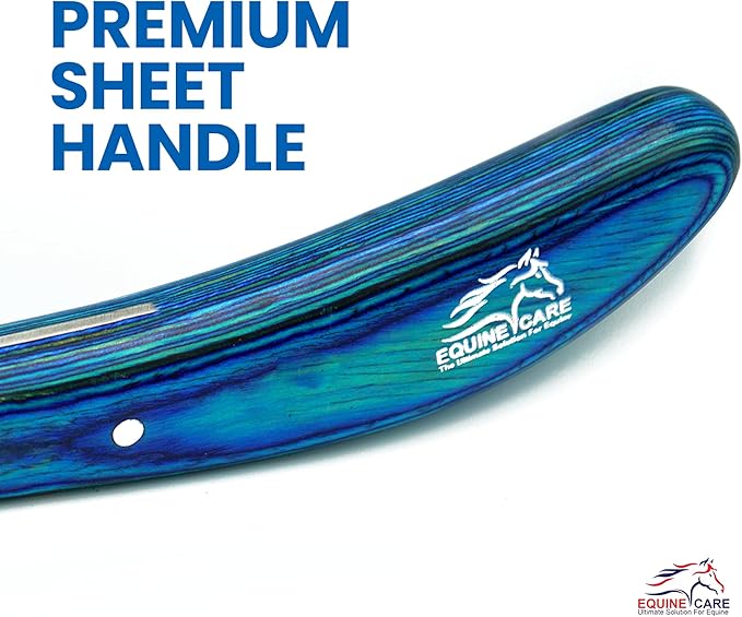 Equine Care Right-Handed Hoof Knife – Double-Ended Farrier Hoof Trimmer with Ultra-Sharp J2 Stainless Steel Blade, Ergonomic Handle – Professional Farrier Tool for Horses, Cows & Farm Livestock