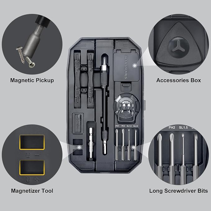 STREBITO Precision Screwdriver Set, 153 in 1 Electronics Tool Kit with Case, 140 PCS Magnetic Precision Bits - Computer, Laptop, iPhone, Macbook, PC, Game Controller, RC, Electronics, Phone Repair Kit