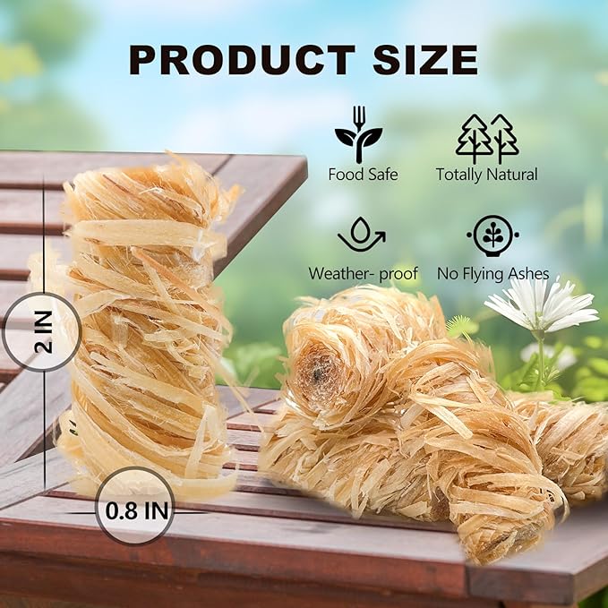 216 Pcs Fire Starter - Natural Fire Starters for Fireplace, Pellet Stove, Campfires, BBQ, Pizza Oven, Camping, Fire Pit &Chimney, Smoker, Fire Starters for Grill, Charcoal Starter