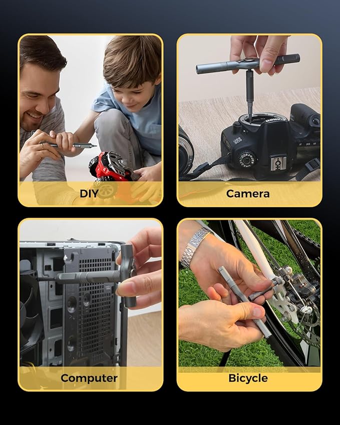 Ratchet Screwdriver Set, 74 in 1 Magnetic Screwdriver Sets, Multi Bit DIY Free Combination S2 Steel Bits, for Furniture Assembly, Precision Electrical Appliance Repair, Bicycle Tools