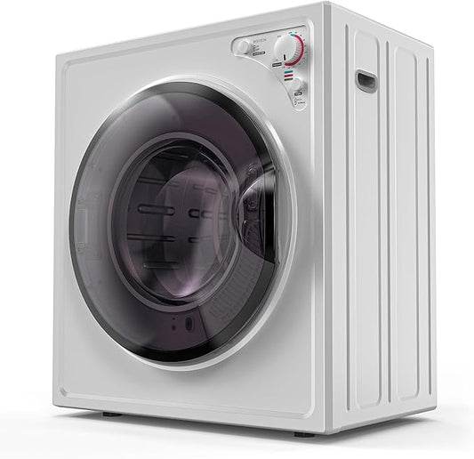 ROVSUN 2.6 Cu.Ft. Portable Dryers for Laundry, Compact Portable Clothes Dryer with Stainless Steel Tub, Dryer Machine, 110V Electric Dryer with Control Knob for Apartment, Dorm, RV, White, 1400W