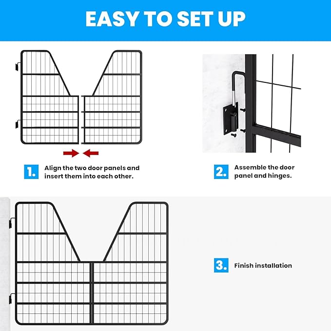 52" W×42" H Stall Guards for Horses, Horse Stall Gates, Heavy Duty Steel Yoke Design Fits Standard Barn Doorways