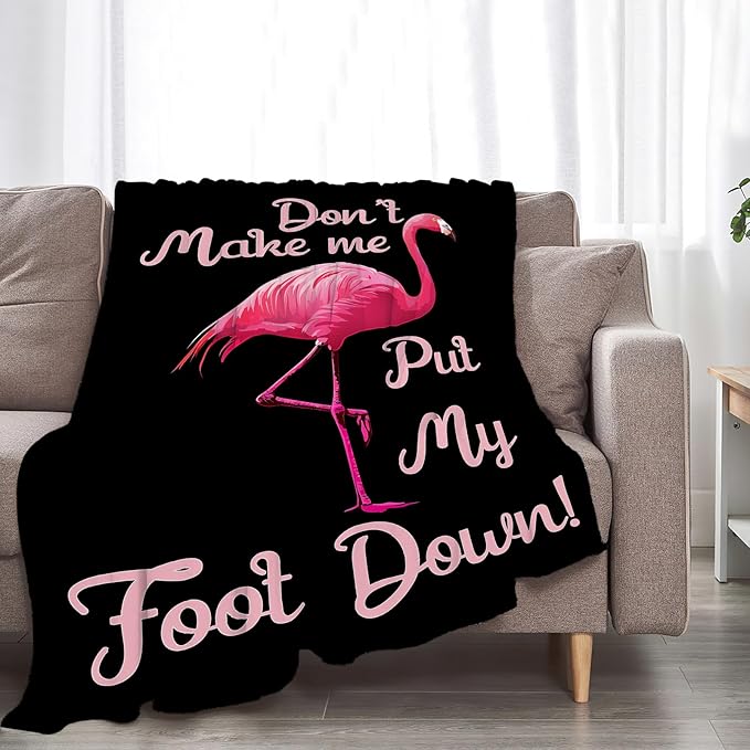 Flamingo Blanket Gifts for Girls Boys Soft Warm Plush Funny Pink Flamingo Animal Throw Blanket Flannel Fleece Fuzzy Blankets for Kids Lovers Bed Couch Living Room Decor 50"X40"
