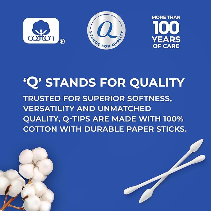 Q-Tips Cotton Swabs, Variety Pack, Original, Hygiene Shield and Precision Tips for Home, First Aid and Beauty Care, Made with 100% Cotton, 1440 Count