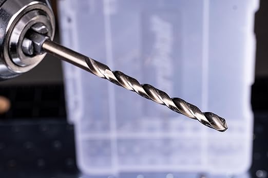 NordWolf 14-Piece M35 Cobalt Drill Bit Set for Stainless Steel, Hard Metals & Cast Iron, Jobber Length with 1/4" Hex Shank, SAE Sizes 1/16" to 3/8" in Storage Case