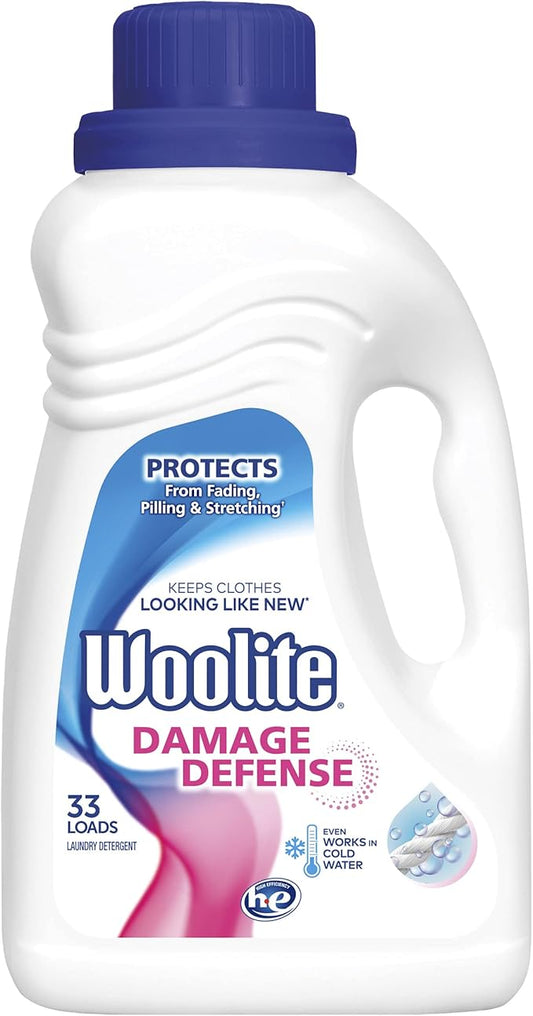 Woolite Damage Defense Liquid Laundry Detergent, Light Fresh Scent, 33 Loads, 50 Fl Oz