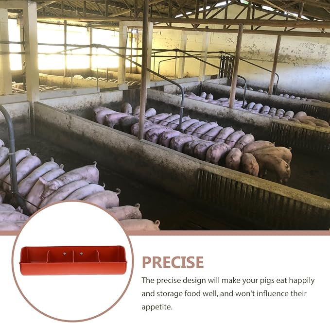 DOITOOL Plastic Fence Feeder Heavy Duty Pig Trough 4 Compartment Livestock Feeder Plastic Pig Feeer Livestock Pets Animal Farm Supplies