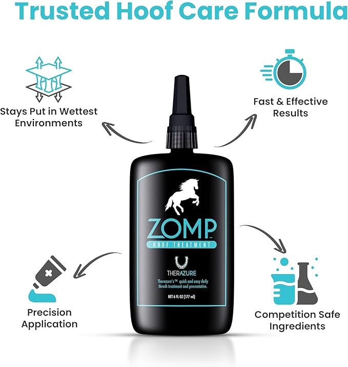 Horse Hoof Thrush Treatment and White Line Equine Care: Effective on Horses, Cows, Goats, Sheep, Pigs and All Hooved Animals Zomp