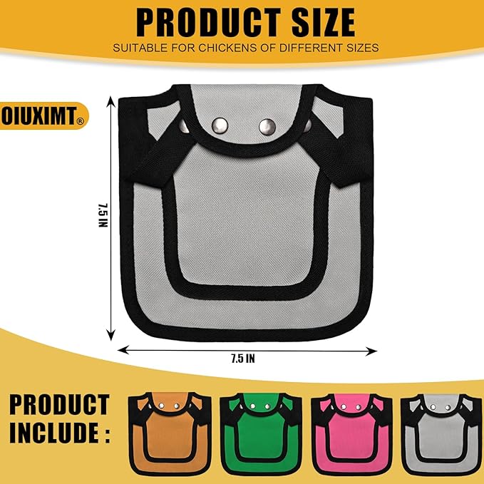 4 PCS Chicken Saddle for Hens, Chicken Aprons for Hens with Adjustable Strap, Hen Back Protector Saddles for Chickens Mating