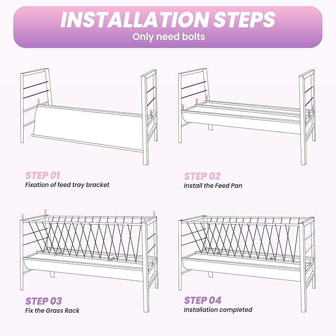 Large Capacity 77 Gallon Livestock Feeder, Stainless Steel 2-in-1 Hay & Pellet Storage, for Sheep, Goats, Cows, and Horses, Easy to Assemble