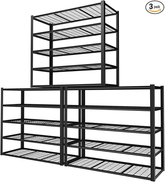 ROOMTEC 60" W Garage Shelving Heavy Duty,33000LBS Storage Shelves,5-Tier Adjustable Metal Shelving Utility Shelf Rack Garage Storage Organize for Storage Industrial, Warehouse, Basement