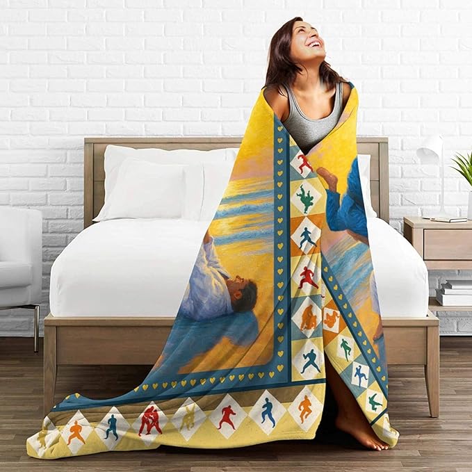 Jiu Jitsu Fleece Blanket Sports Jiujitsu Throw Blankets for Girls Boys Super Soft Warm Flannel Throws Gifts for Men Women Cozy Fuzzy Plush Stuffed Couch Bed Bedding Decor 60"X50"