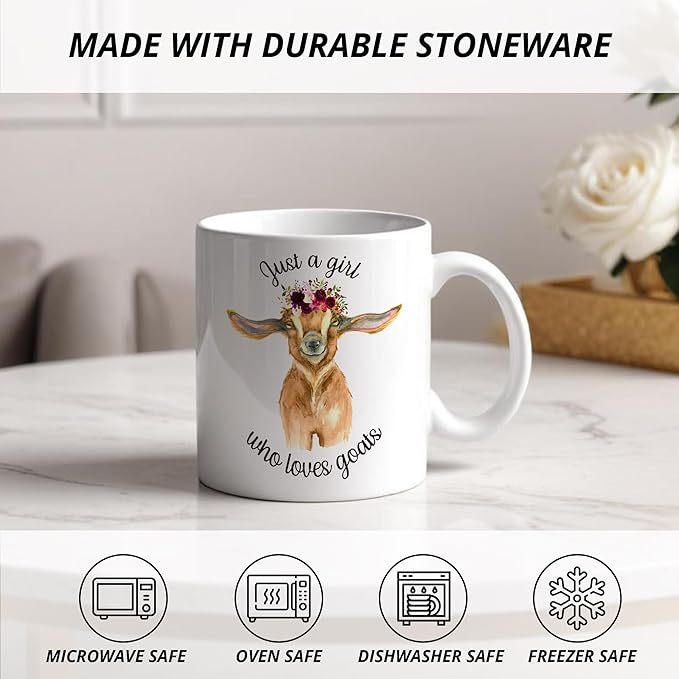 Goat Mug - Goat Lovers Coffee Cup for Women & Girls