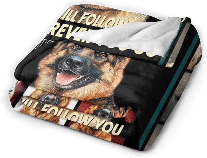 Dynova German Shepherd Blanket Cozy Plush Dog Lovers Gifts Throw Blankets Animal Fuzzy Flannel Fleece for Girls Boys Women Men 60"X50"