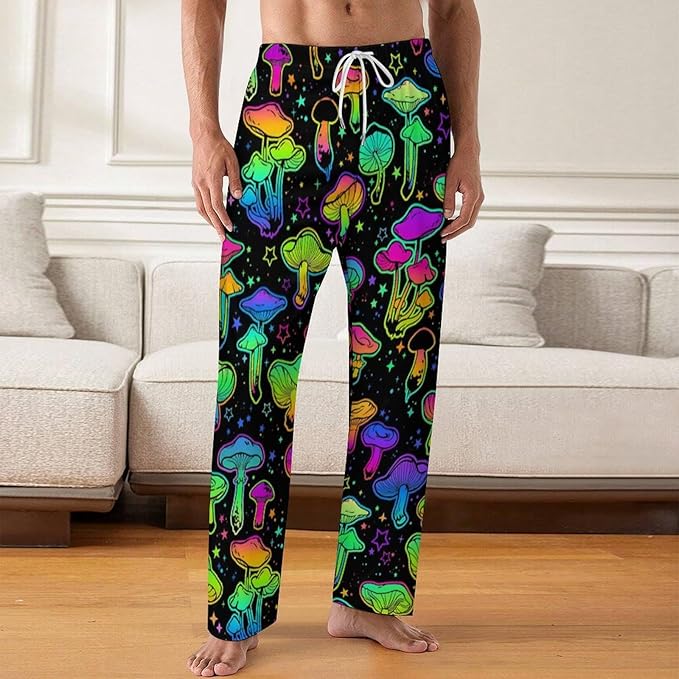 Funny Mens Pajama Pants Lightweight Soft Lounge Pant Sleep Pj Bottoms for Men With Pockets