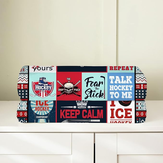 Ice Hockey Blanket, Hockey Player Throw Blanket, Sports Gifts Blankets Stuff Fleece Flannel Plush for Men Boys Women Girls Lovers Adults Soft Bedding Gift for Sofa Bed Office Home Decor 60"x50"