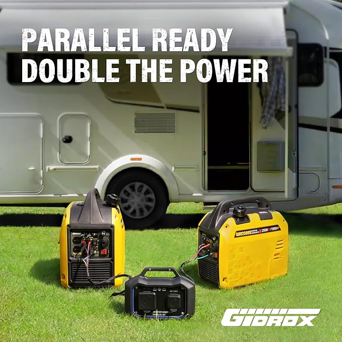2500W Inverter Generator, RV Ready Gas Powered,Portable Generator Clean Energy Source with CO Sensor Parallel Capable and Super Quiet EPA Compliant for Outdoor