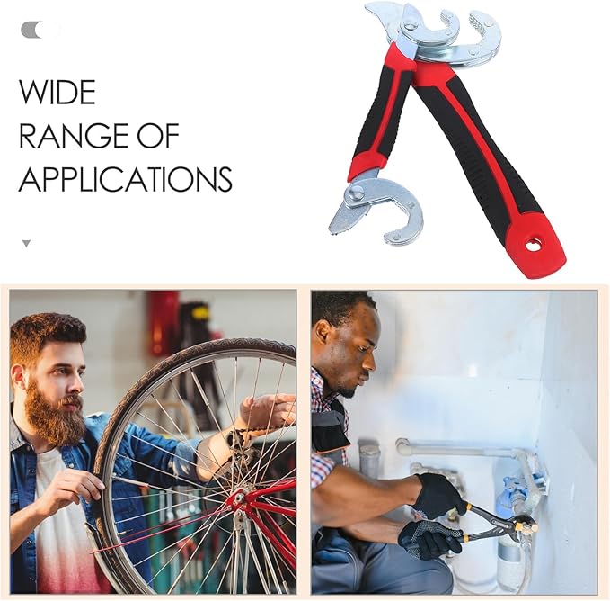 2Pcs Portable Multifunction Hand Tool Quick Opening Adjustable Pipe Wrench with Comfortable Ergonomic Handle for Home and Professional Plumbing Heavy Duty Water Pipe Repair