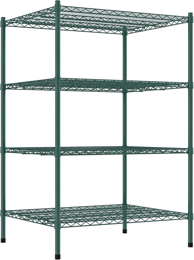 Commercial NSF Listed Green Epoxy Stationary Wire Shelving Kit 30" x 36" x 54", with 4 Shelves Perfect for Warehouse, Walk-in Refrigerator, Freezer, Grocery Store, Restaurant, Dishroom