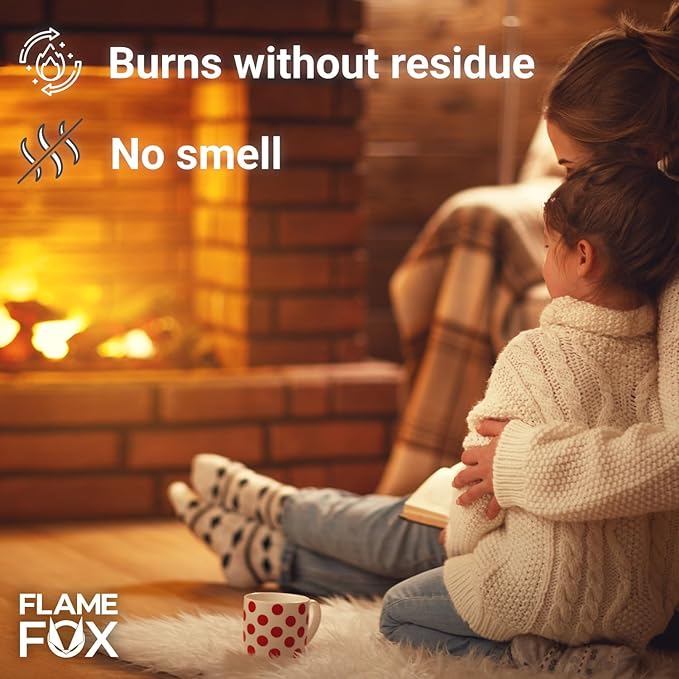 FlameFox Natural Wood Wool Fire Starters – 50 Pack | Eco-Friendly, Odorless, Long-Burning Tumbleweeds for BBQ, Fireplace, Campfire & Wood Stove