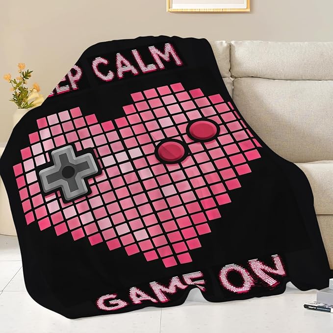 Gaming Blanket Gifts for Girls Boys Gamer Throw Blankets Cozy Plush Fleece Video Game Decor Flannel Fuzzy for Kids 80"X60"