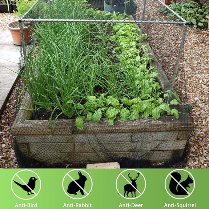 Bird Netting 7.5x100 Ft, 1/2In Mesh Heavy Duty Garden Netting Pest Barrier for Plants, Fruit Trees, Vegetables, Extra Strong Woven Mesh Netting, Animal Fencing Against Birds, Deer, Poultry