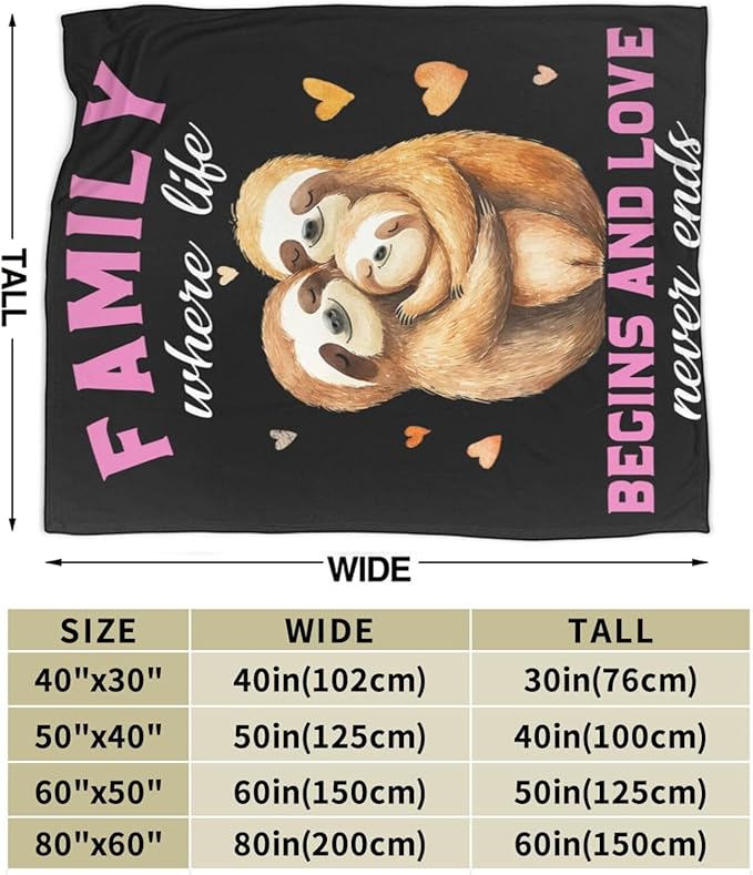 Sloth Blanket Super Soft Warm Animal Throw Gift for Women Girls Cozy Fluffy Plush Lightweight Flannel Fleece for Kids Adults 50"X40"