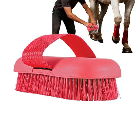 Horse Brush, Grooming Tool for Livestock, 2 in 1 Hard Bristle, Lightweight Material, Easy to Clean Feature, Cleaning Tool, Brush Accessory for Home and Farm 6.5×0.79 Inches