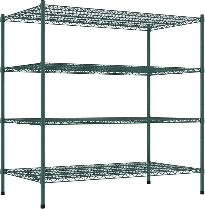 Commercial NSF Listed Green Epoxy Stationary Wire Shelving Kit 30" x 54" x 54", with 4 Shelves Perfect for Warehouse, Walk-in Refrigerator, Freezer, Grocery Store, Restaurant, Dishroom